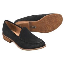 Sofft | Napoli Black Slip On Suede Loafers | 8